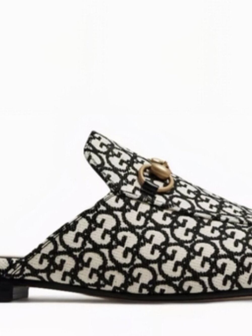 GUCCI PRINCETOWN HORSEBIT GG JACQUARD LOAFER MULE EU 38 1/2 Run Small! - Picture 3 of 9